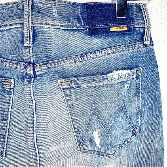 MOTHER High-Waist Frayed Embroidered Skirt - Picture 8 of 8